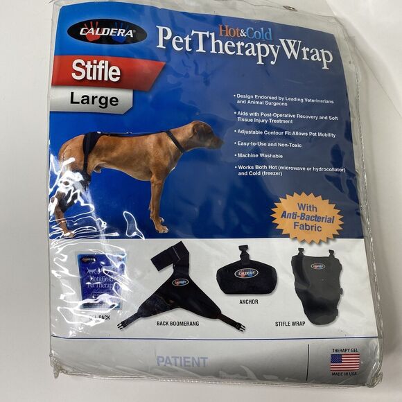 Dog Brace Caldera Pet Therapy Stifle Wrap Large Black Akita German Shepard - Picture 1 of 6